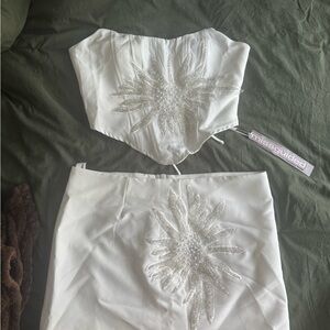 Missguided White Embellished Set